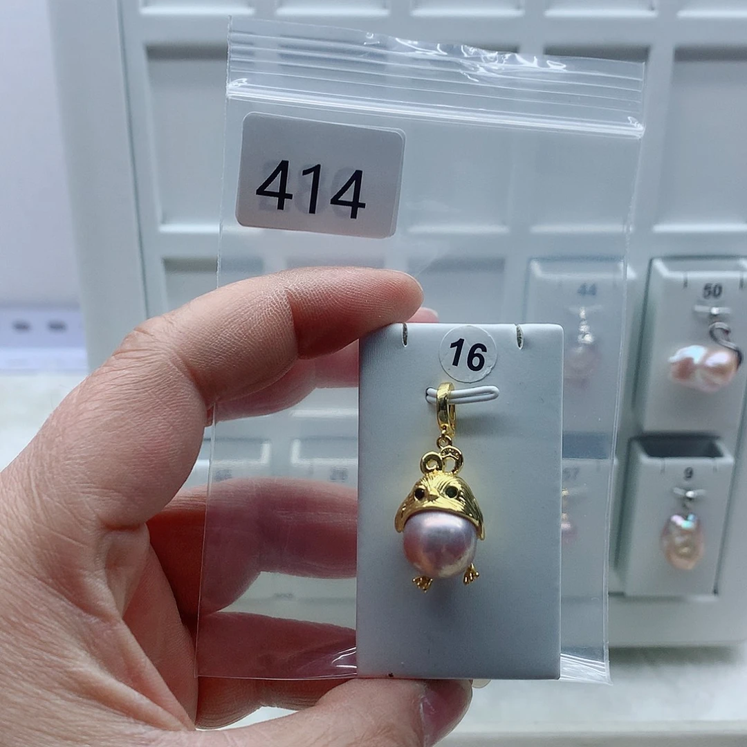 合金吊坠(不含链)淡水珍珠