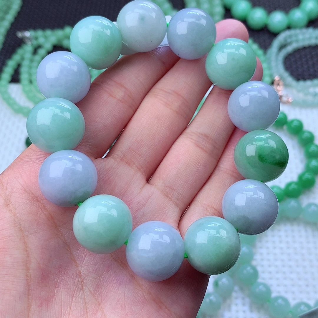 翡翠未镶嵌毛衣链卡18