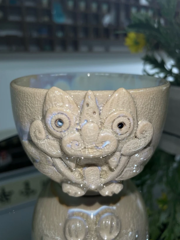 【云滇】瓦猫主人杯喝茶杯陶瓷手工茶杯创意陶瓷纯手工手绘黄色