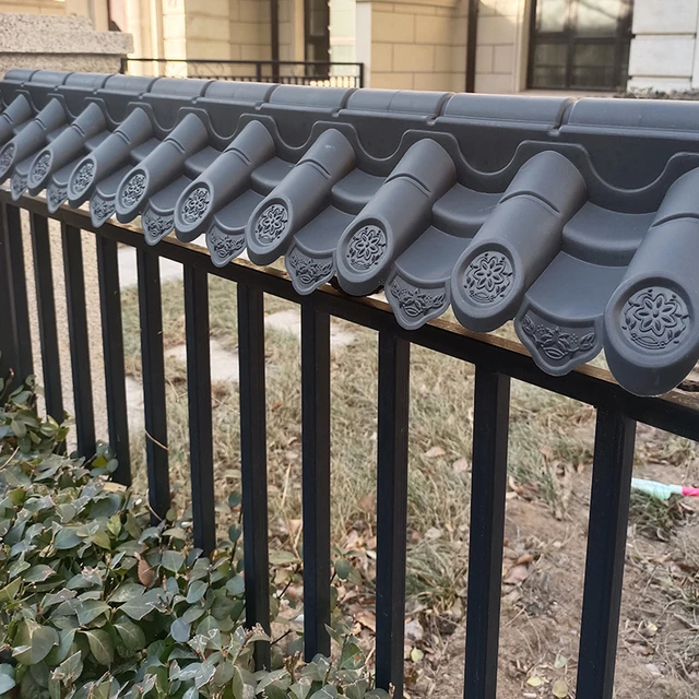 新款推荐12墙双面一体围墙仿古瓦围挡压顶琉璃瓦中式院墙装饰塑料