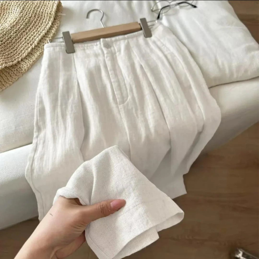 【夏季亚麻上新】莱赛尔+亚麻阔腿裤垂感高胺宽讼直筒裤显瘦长裤