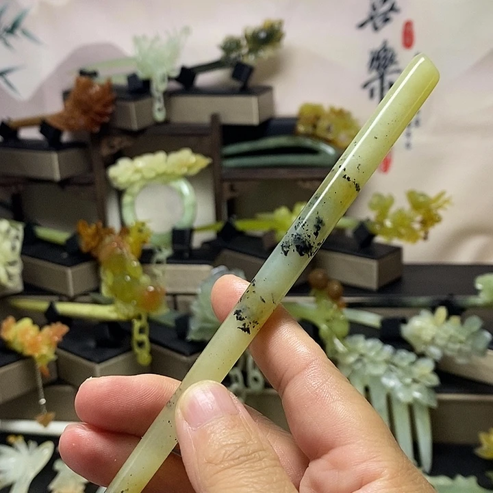 蛇纹石玉合金发饰