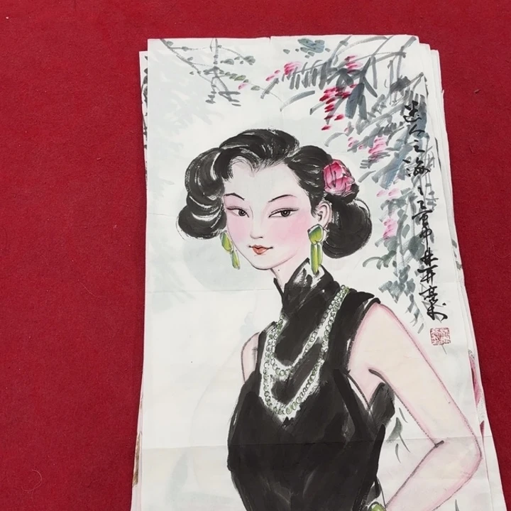 国画花鸟等图案为一体而