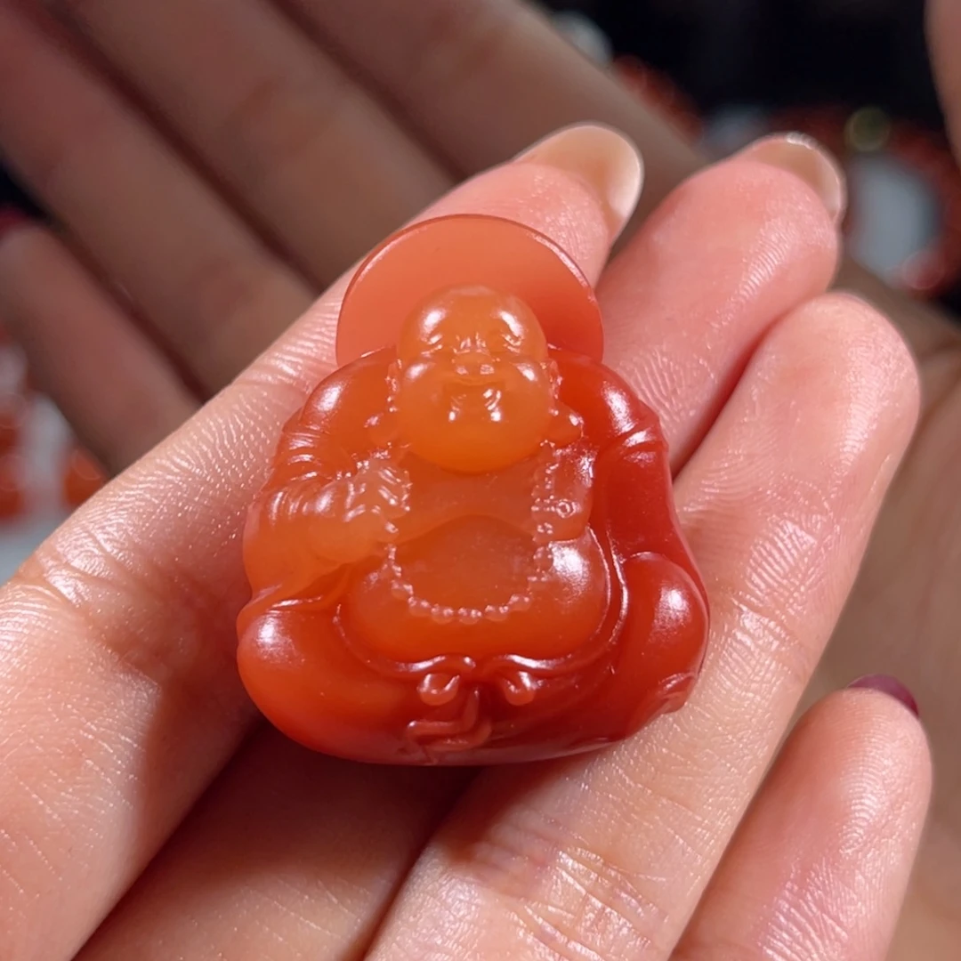 南红玛瑙未镶嵌冰飘 笑口常开