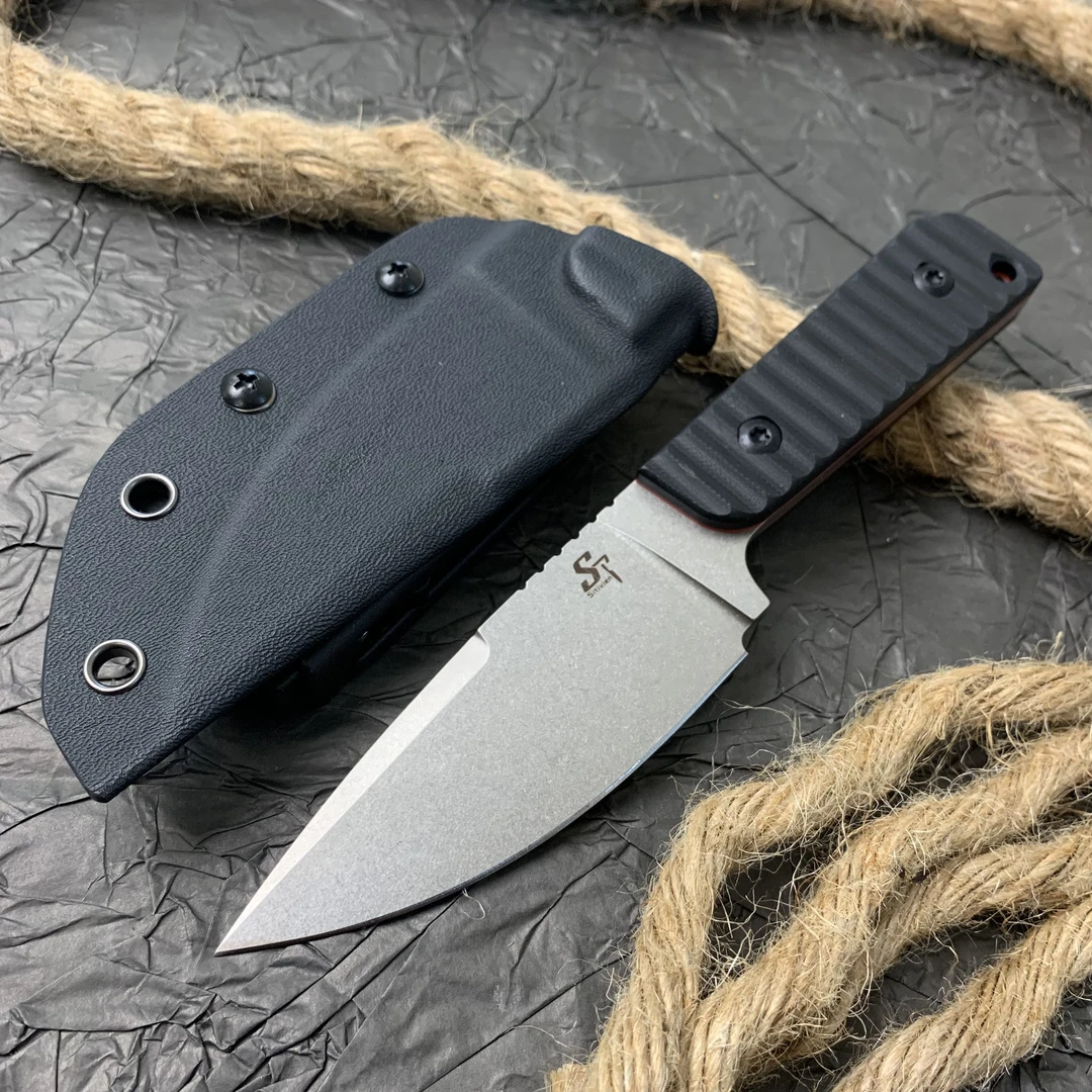 亿丰ST-精灵-AUS-10钢战术把玩水果小刀手工多