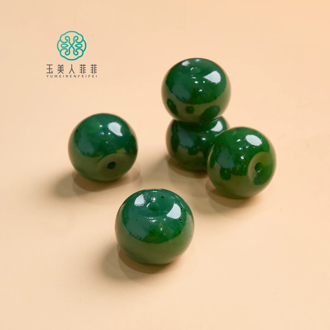 石惑珠宝丨碧玉鼓珠吊坠约16*13mm-多样性发一赠链