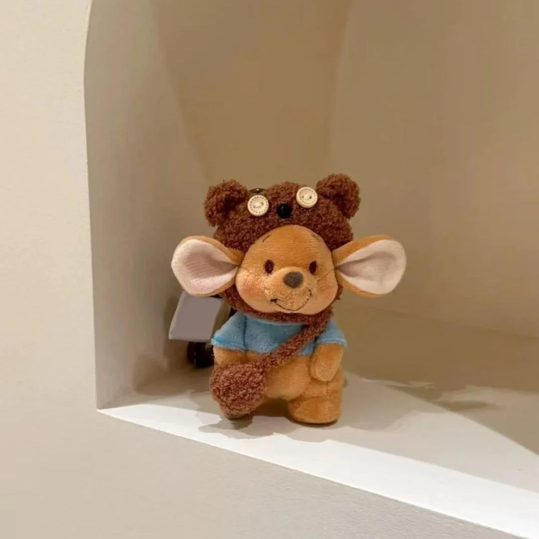 可爱熊熊袋鼠小豆包包挂件钥匙扣车载装饰毛绒公仔玩偶创意包挂饰