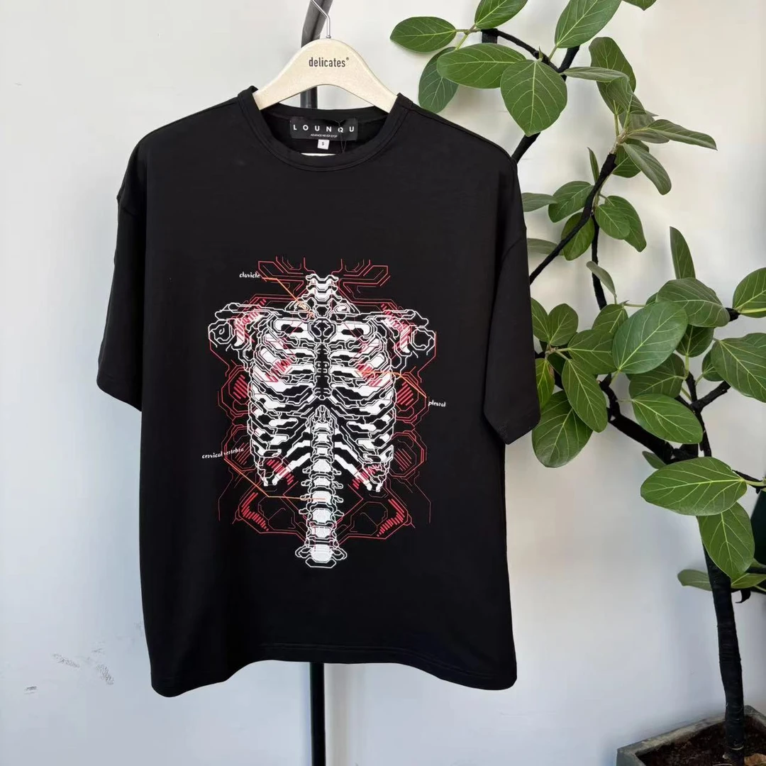 [T-21] LO 高街潮牌男款宽松扩版磨破圆领短袖T SS400