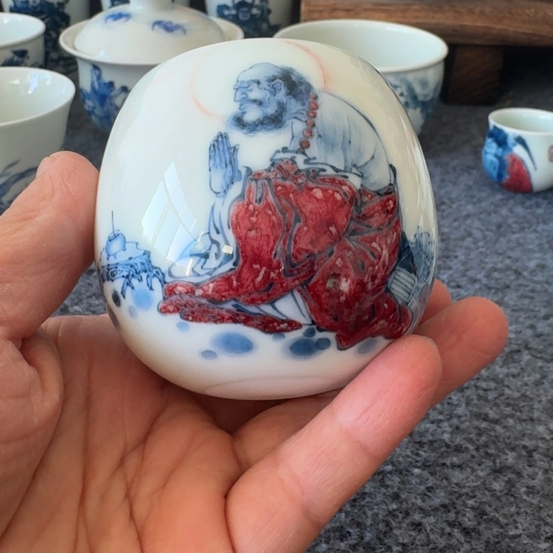 千***然现代景德镇陶瓷手绘茶具