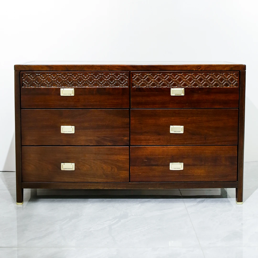 （大利家具）009-J013六斗柜黑檀木新中式储物抽屉式矮柜储藏边柜