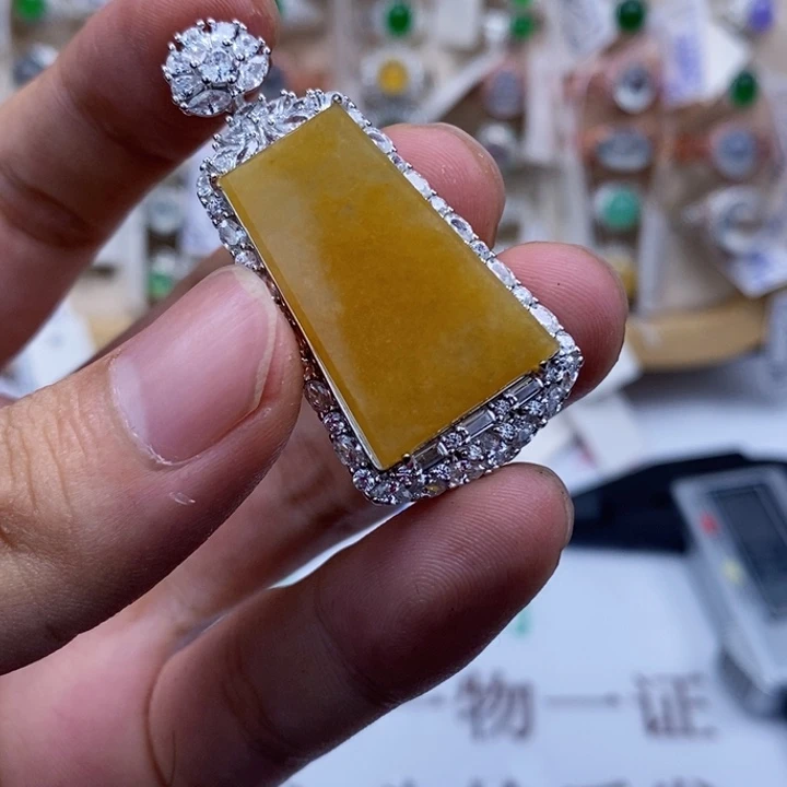 翡翠戒指银S925镶嵌天然缅甸翡翠a货