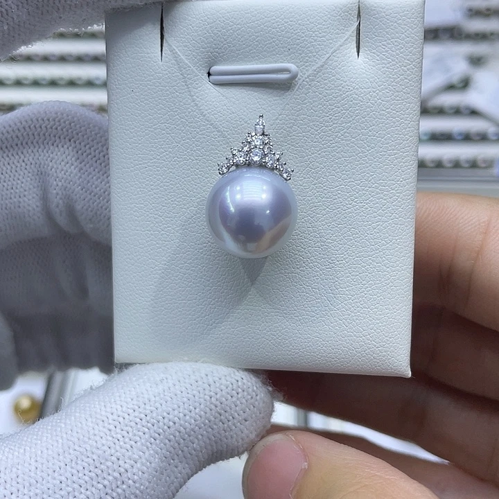 吊坠(不含链)海水珍珠18K金镶嵌