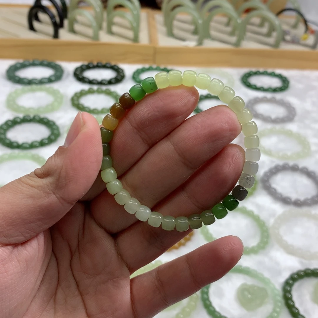 未镶嵌手串和田玉（直切多宝6）