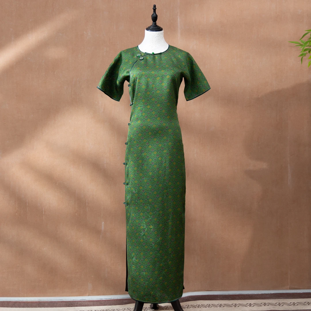 丘美【半夏】28姆米二经绞无省修身手工古法中国风旗袍