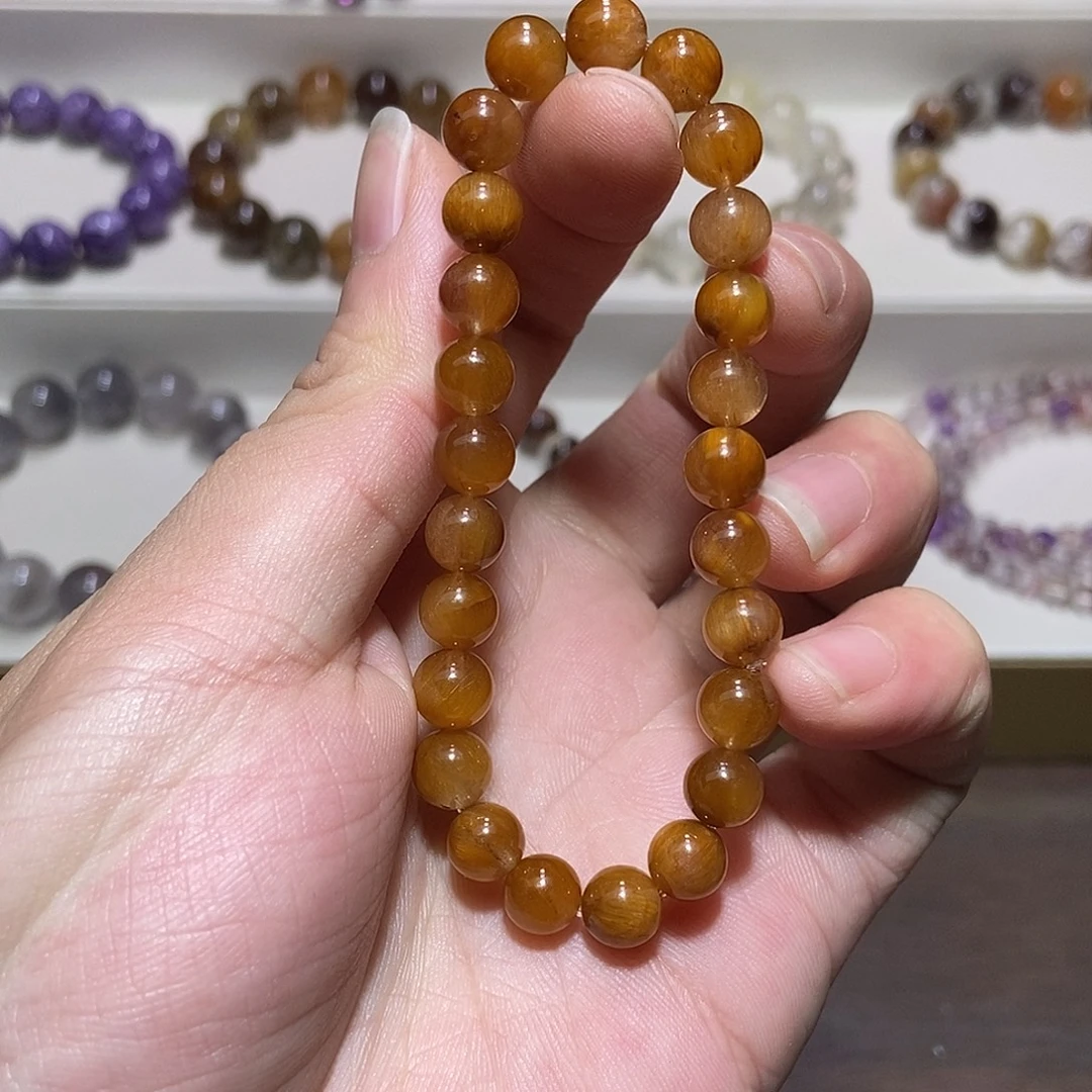 水晶未镶嵌手链黄兔毛7.9