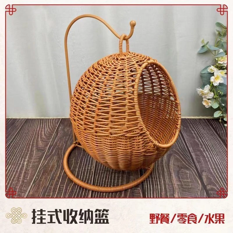 仿藤编猫笼家用小户型吊篮四季半封闭通用可拆卸小型猫咪窝装饰