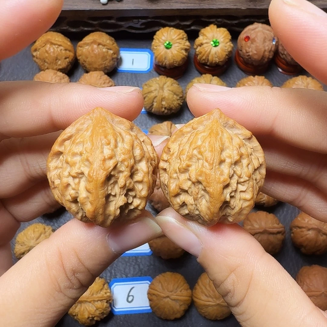 文玩核桃把件32尺粗筋官帽015