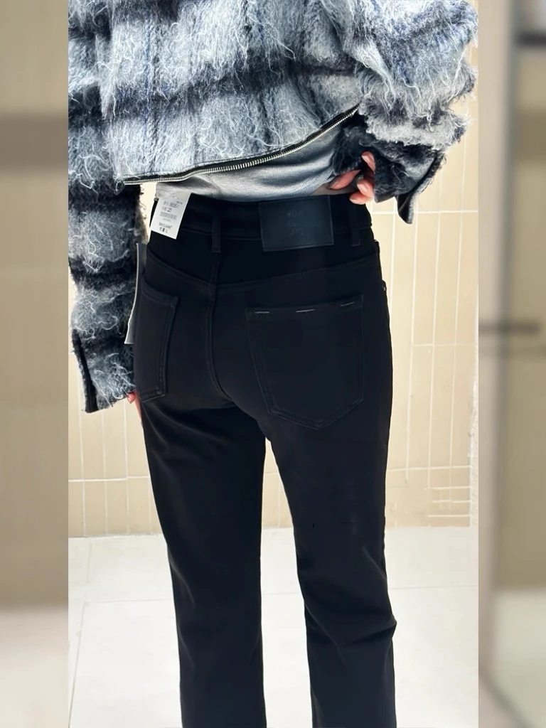 SU【095-1】代98愫珂   复合绒女2025冬新款加厚弹力九分烟管裤