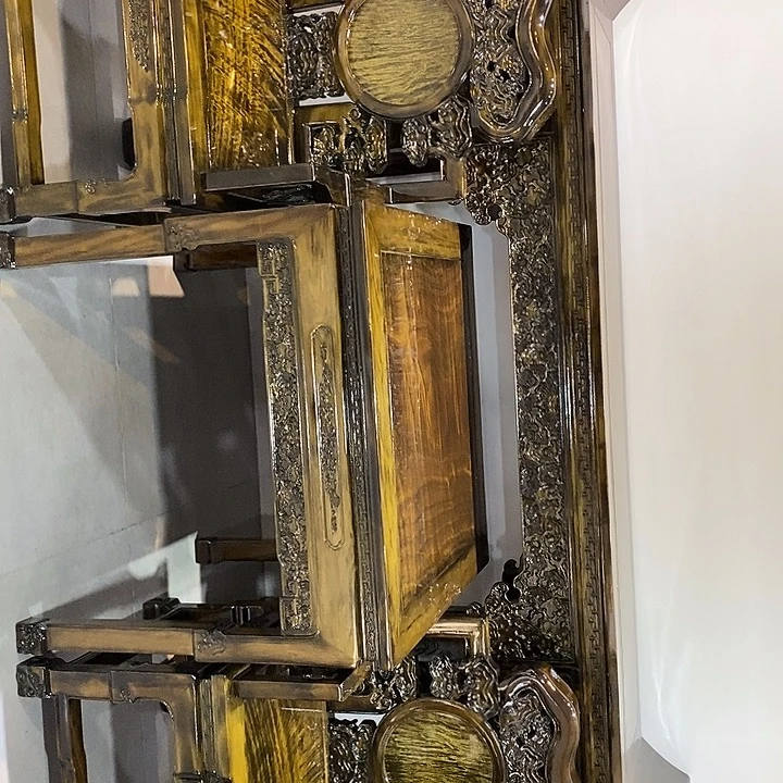 雷***行楠木灵芝如意中堂六件套