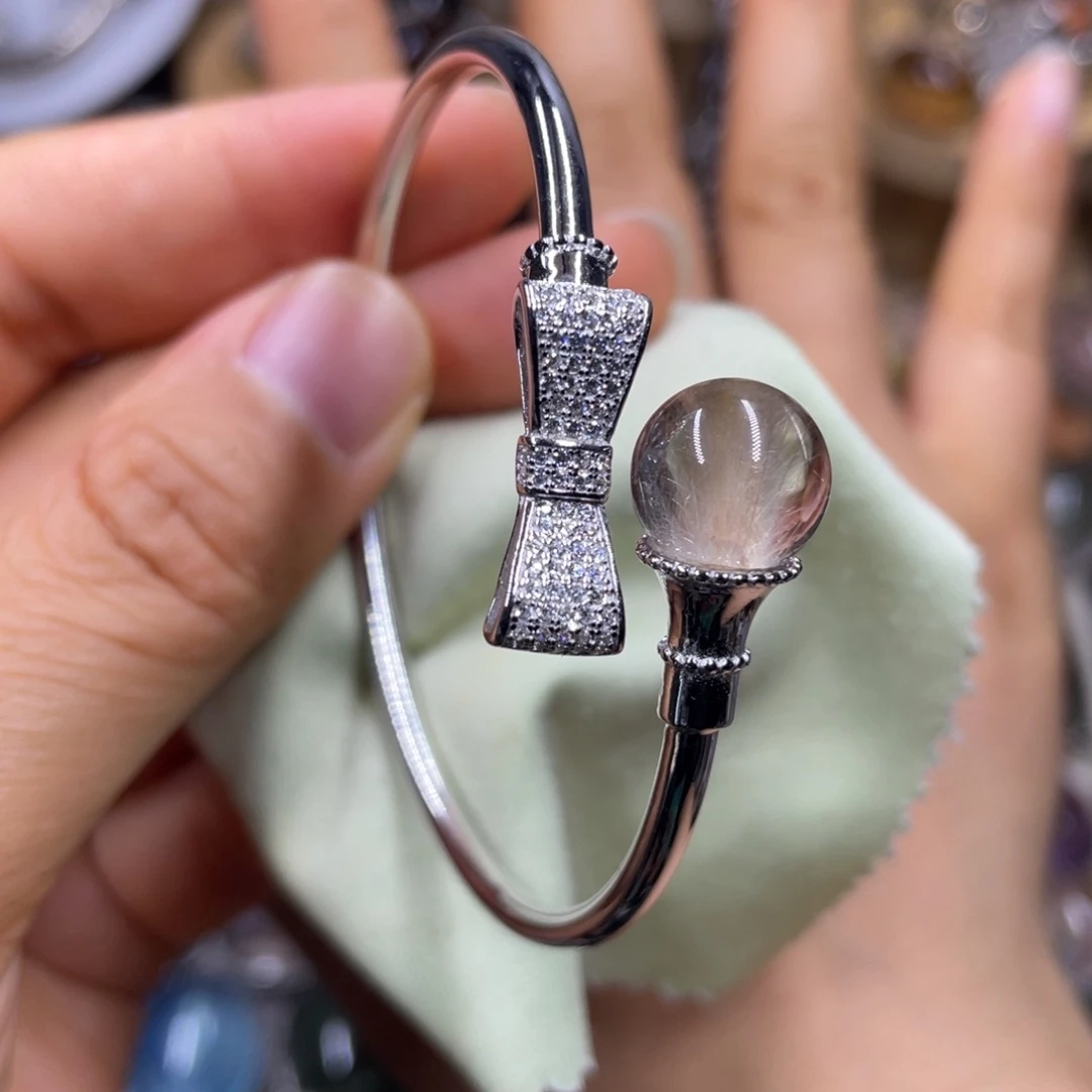 【闪购商品】水晶珠宝半成品银S925镶嵌手镯