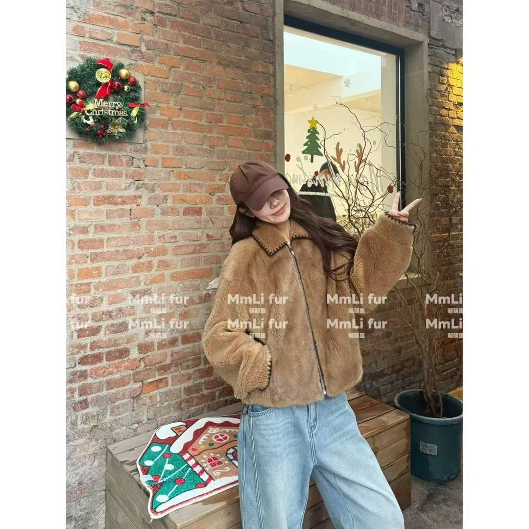 【mml】MMLi CLOTHES｜ 奶油云朵水貂加羊皮毛一体外套mm991109