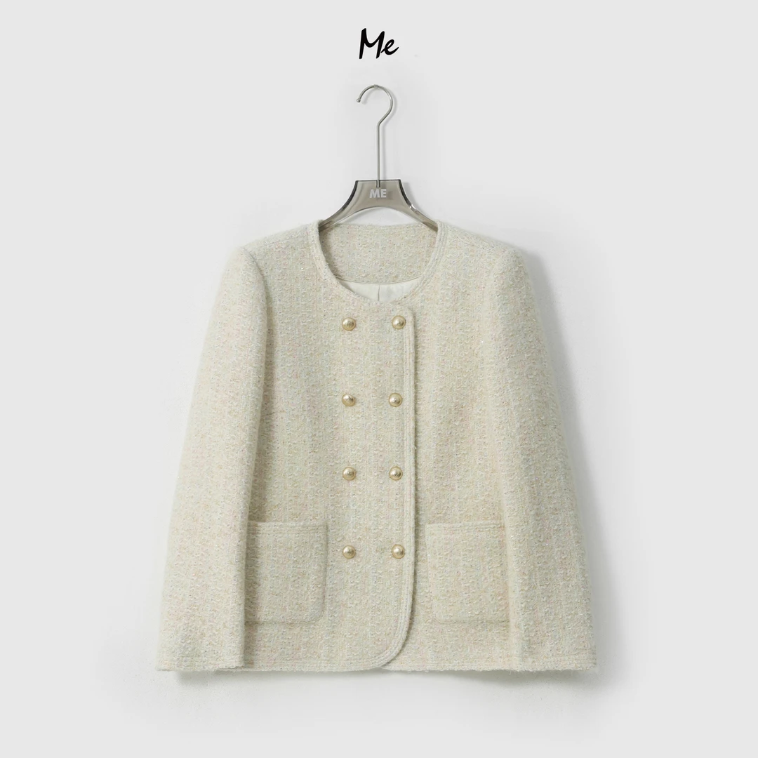 ME【财阀小香】绵羊毛混纺花纱显瘦时尚百搭千金小香风外套MESA1796
