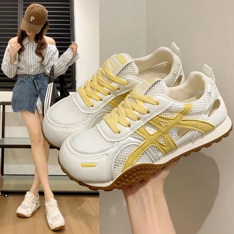 厚底包头运动凉鞋女夏外穿2025新款网鞋女透气镂空百搭小白阿甘鞋
