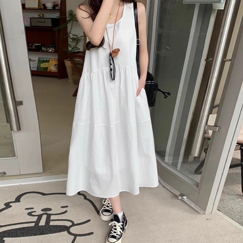 夏天旅游海边度假裙子纯棉宽松显瘦遮肉显高仙气飘飘温柔风长裙