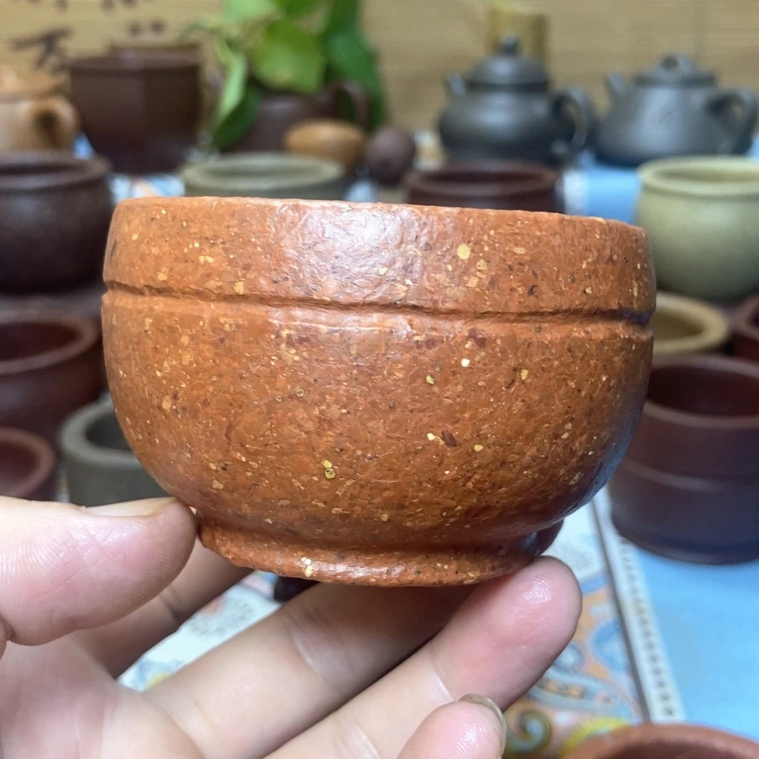 茶杯紫砂八目手工料半手工130毫升