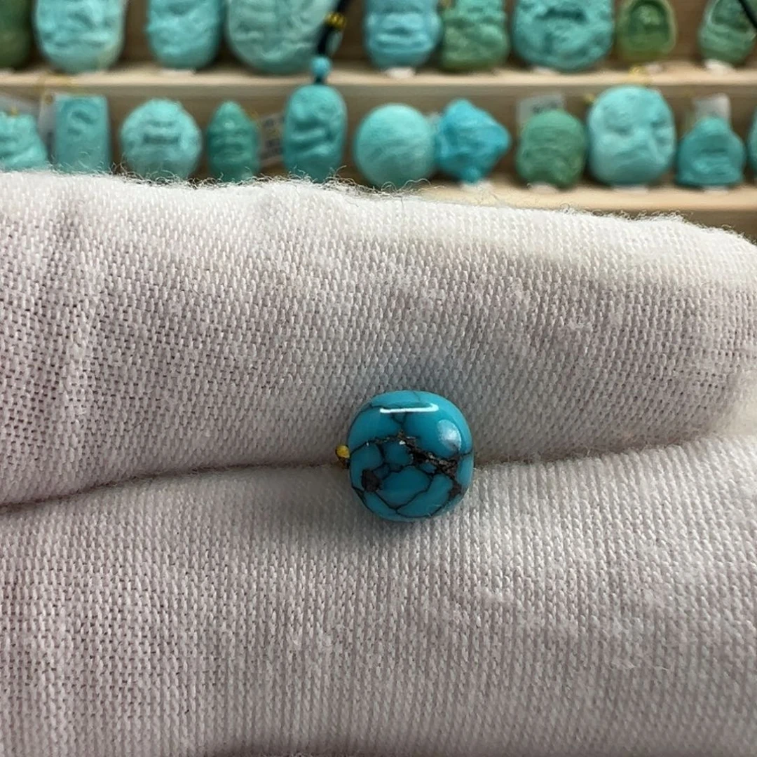 未镶嵌绿松石老型珠 7.4x6.9mm