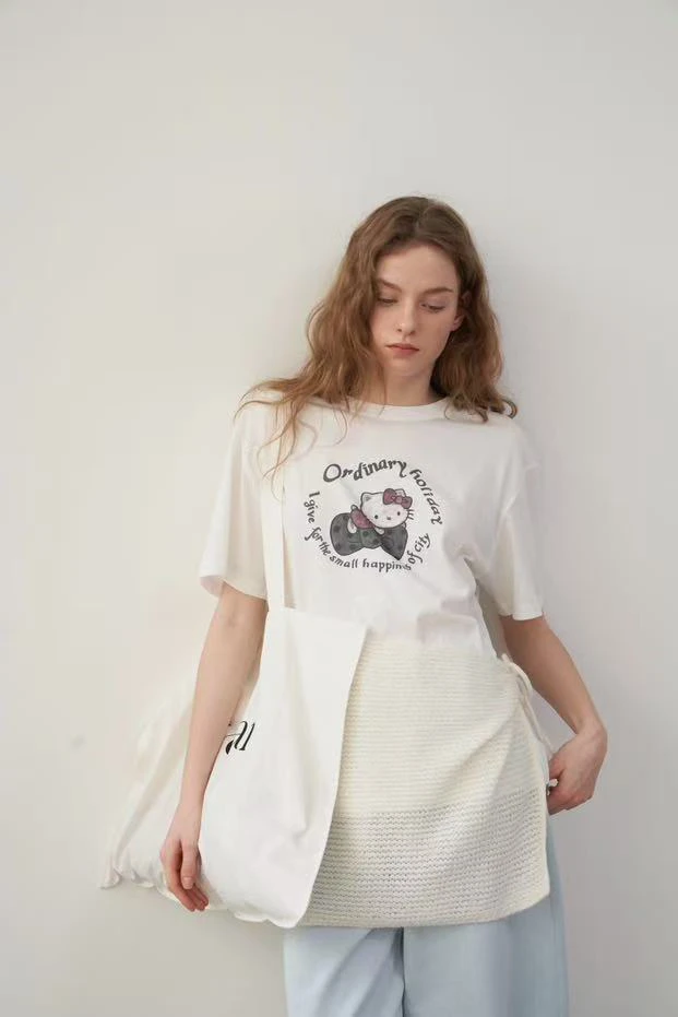 lovely@z5765 韩系简约百搭印花卡通T恤 4-5