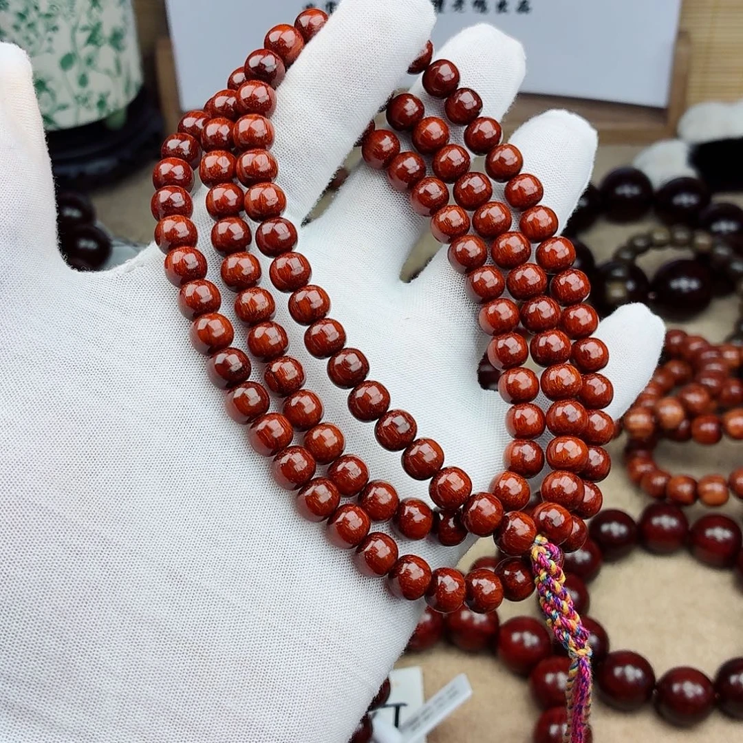 九***歌檀香紫檀（小叶紫檀）手串/手链88檀蜜无胶无腊108颗顶泥