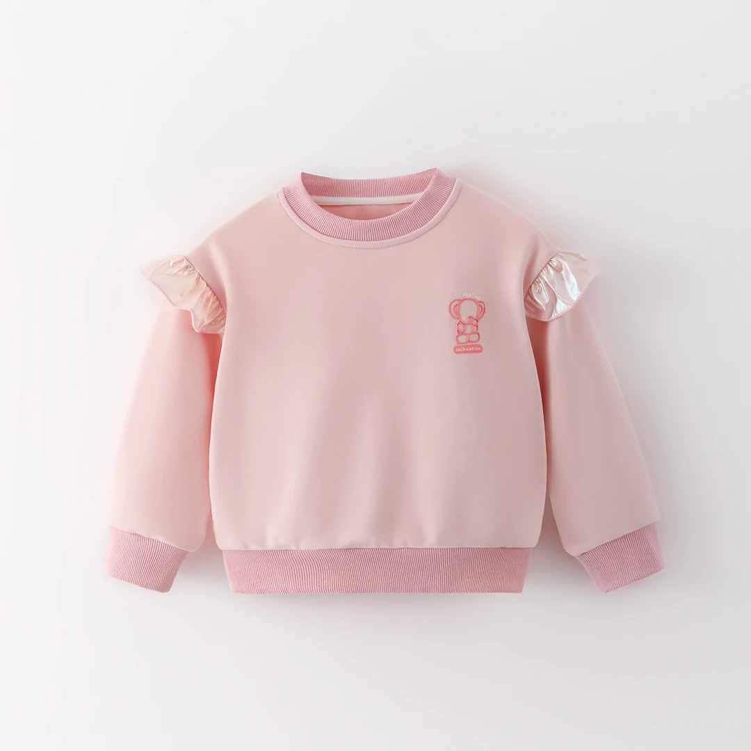 儿童上衣女中小童简笔小熊卫衣YQ111