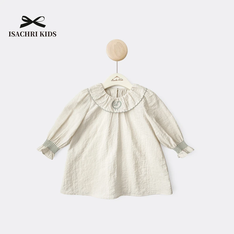 【1月5日反季清】晶晶家 棉麻高定 女儿童长袖连衣裙宝宝裙子 IS410