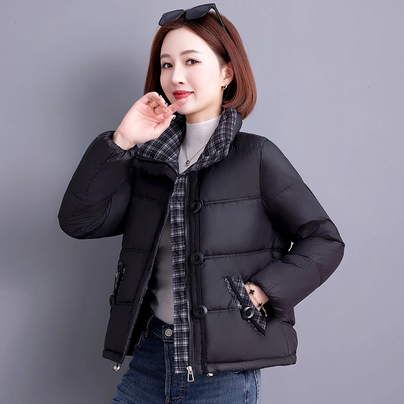 小个子短款棉衣棉服女加棉加厚2025冬季新款欧货时髦妈妈装面包服