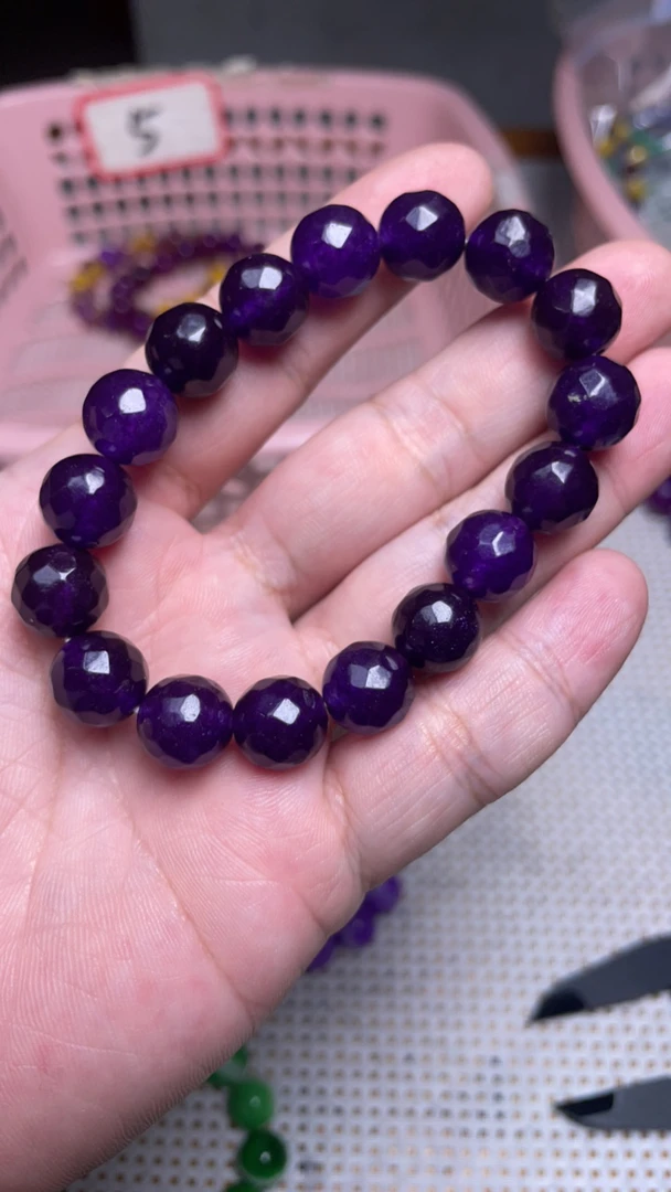 B91  12 多面切割帝王紫苏手串