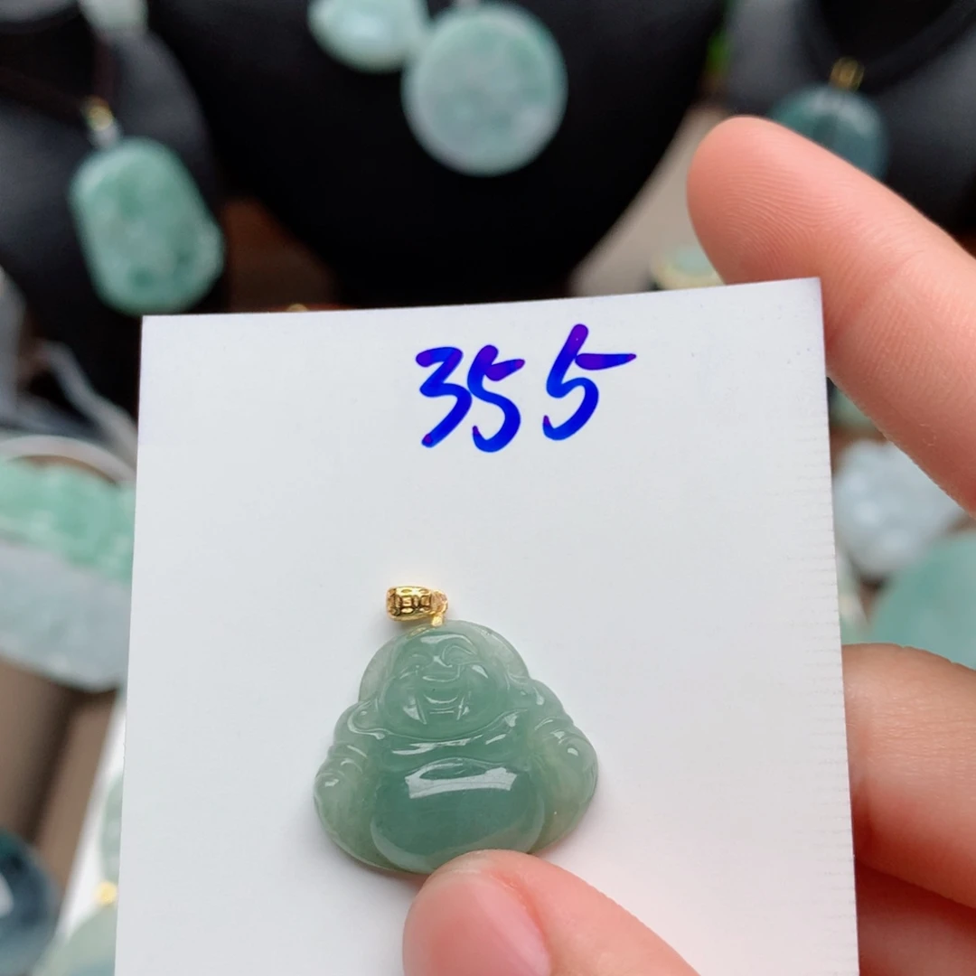 翡翠颈饰银S925镀金镶嵌吊坠