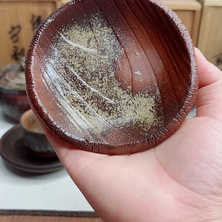 备前烧,杯拖,无款