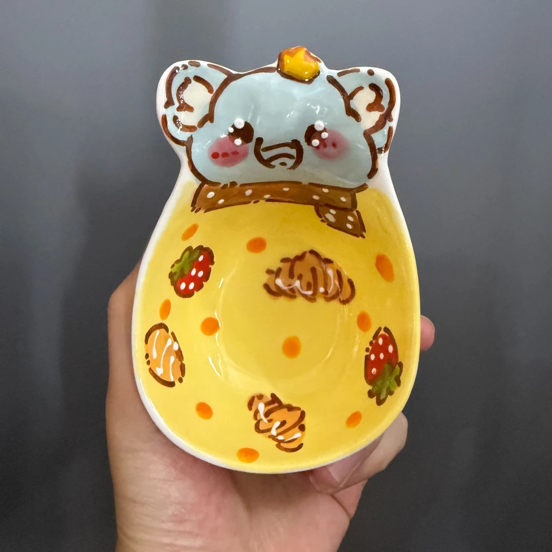 简约卡通大象蘸料碟