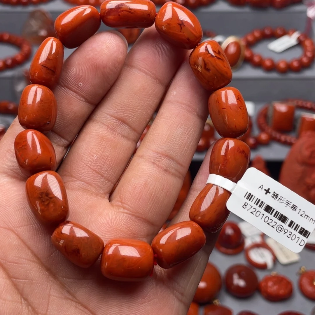 南红玛瑙未镶嵌珠宝奇石单圈