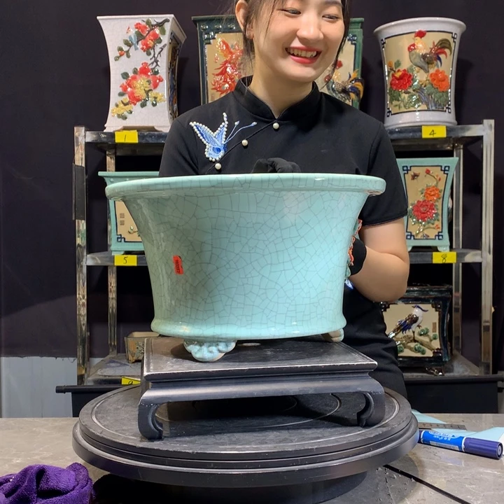 大***热石湾盆,盆景盆