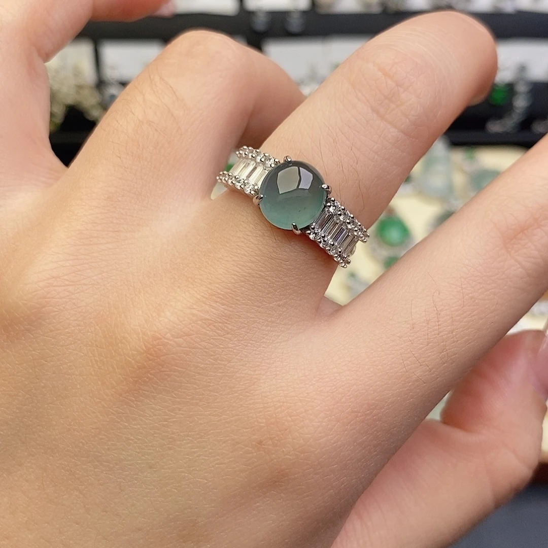 翡翠银S925镶嵌戒指