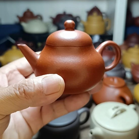 紫砂茶盘原矿红降坡粗砂剑流梨型150cc半手工