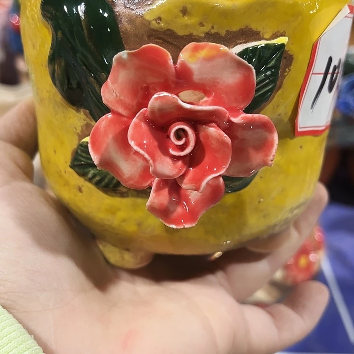 瓷片花盆多肉植物艺术品