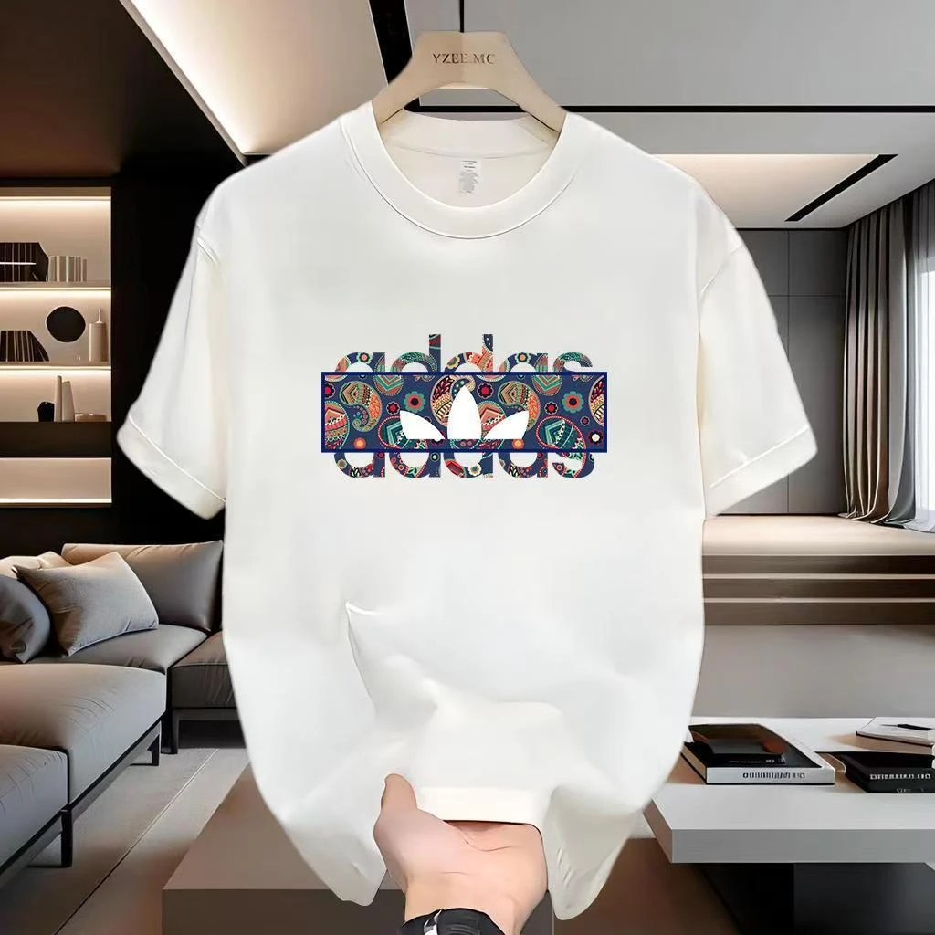 欧美潮牌短袖纯棉T恤夏季新款男士印花恤潮流男女百搭圆领体恤男