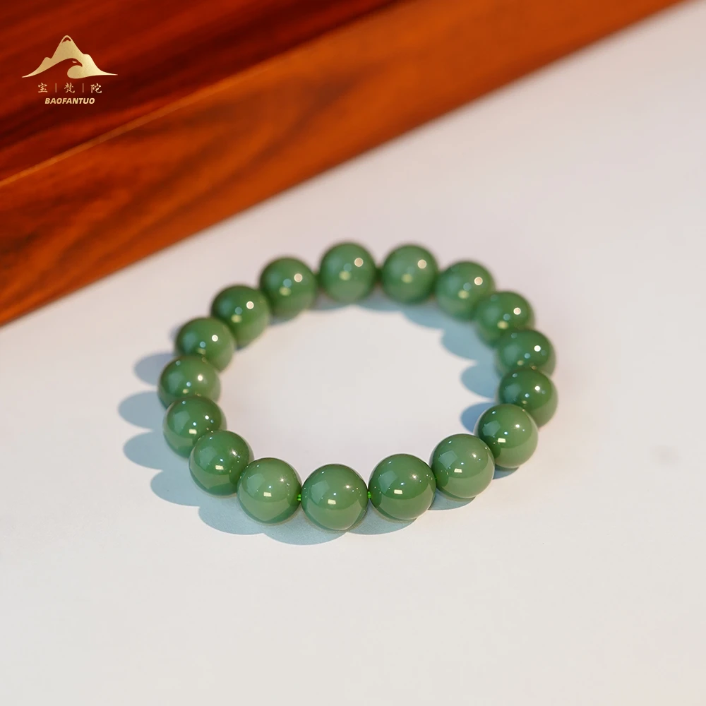 宝梵陀和田玉粉青手串【扣肉推荐】2203