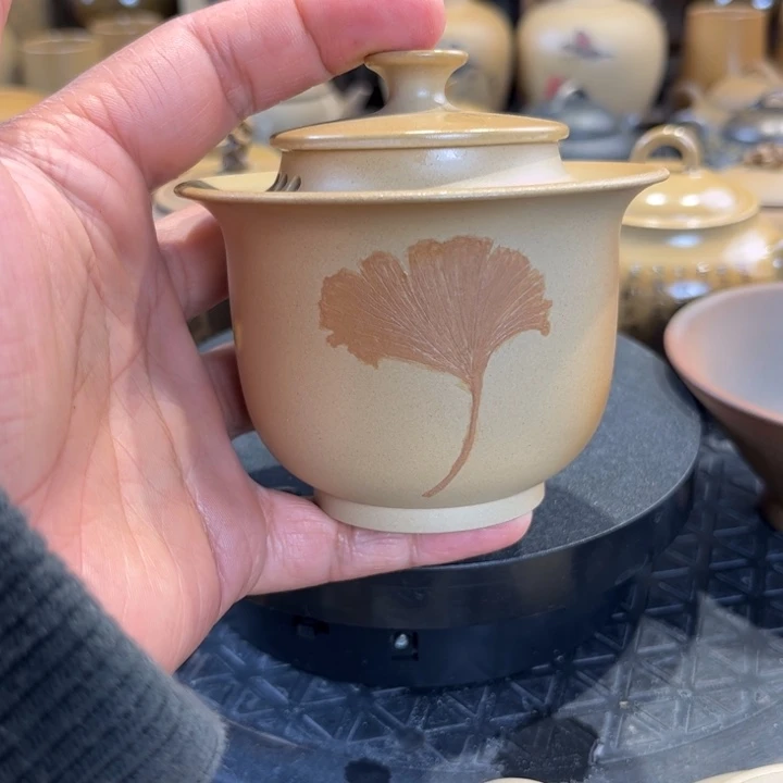 建水紫陶手抓盖碗