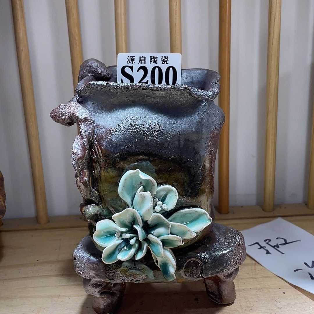 紫砂花盆景德镇陶瓷花盆200