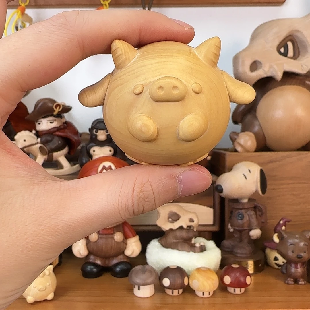 木小叶黄杨生肖牛摆件