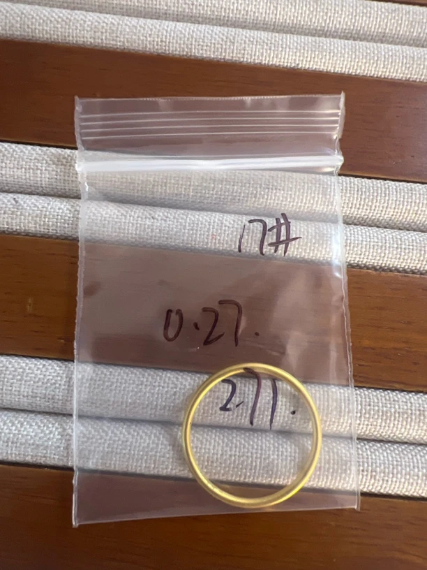 克重0.27 17号 古法素圈戒指 足金999
